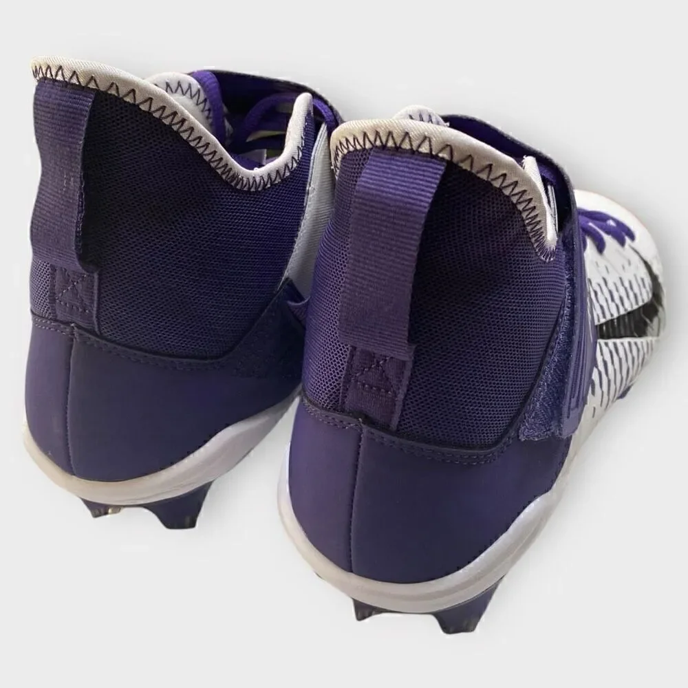 Nike Alpha Menace Pro 2 Mid White Purple Football Cleats BV3945-104 Mens Size 12